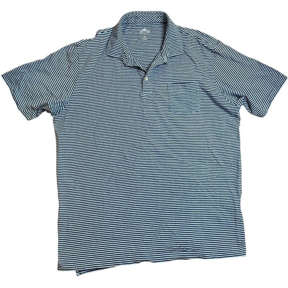 Peter Millar Men's Pocket Polo Shirt XL Cotton Blend Seaside Wash Navy & White S - Picture 1 of 11